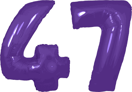 34″ Giant Purple No. 47 Balloon