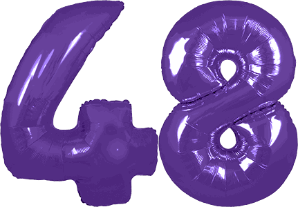 34″ Giant Purple No. 48 Balloon