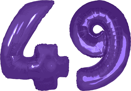 34″ Giant Purple No. 49 Balloon