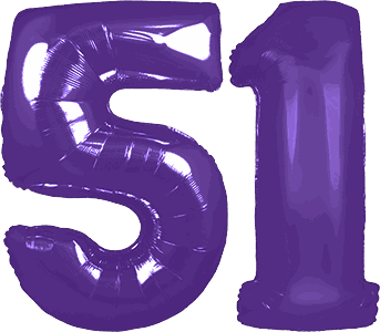 34″ Giant Purple No. 51 Balloon