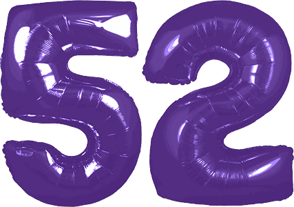 34″ Giant Purple No. 52 Balloon