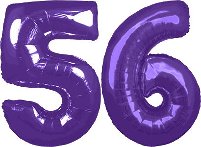 34″ Giant Purple No. 56 Balloon