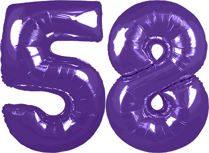 34″ Giant Purple No. 58 Balloon