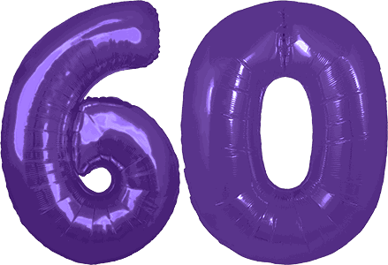 34″ Giant Purple No. 60 Balloon