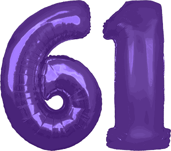 34″ Giant Purple No. 61 Balloon