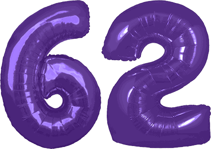 34″ Giant Purple No. 62 Balloon