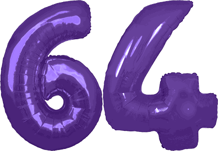 34″ Giant Purple No. 64 Balloon