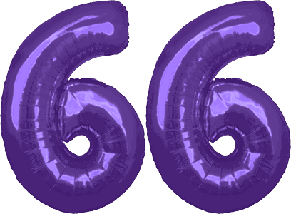 34″ Giant Purple No. 66 Balloon