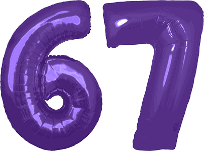 34″ Giant Purple No. 67 Balloon