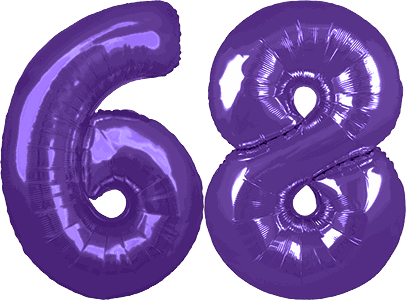34″ Giant Purple No. 68 Balloon