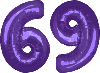 34″ Giant Purple No. 69 Balloon