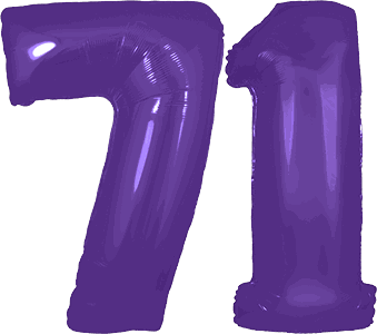 34″ Giant Purple No. 71 Balloon