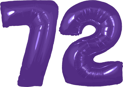 34″ Giant Purple No. 72 Balloon
