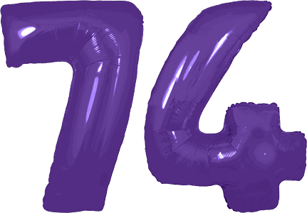 34″ Giant Purple No. 74 Balloon