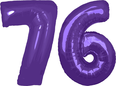 34″ Giant Purple No. 76 Balloon