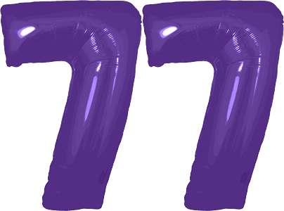 34″ Giant Purple No. 77 Balloon