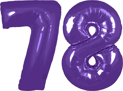 34″ Giant Purple No. 78 Balloon