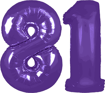 34″ Giant Purple No. 81 Balloon