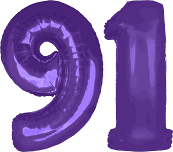 34″ Giant Purple No. 91 Balloon