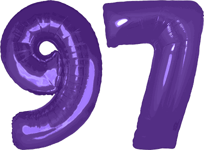 34″ Giant Purple No. 97 Balloon