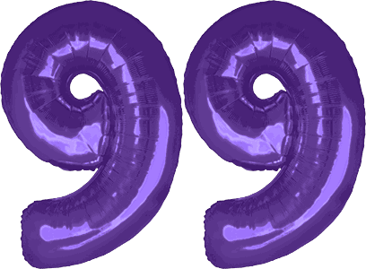 34″ Giant Purple No. 99 Balloon