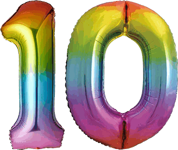 34″ Giant Rainbow No. 10 Balloon