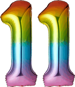 34″ Giant Rainbow No. 11 Balloon