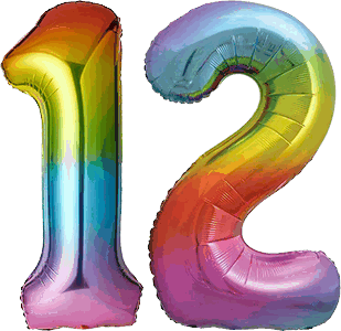 34″ Giant Rainbow No. 12 Balloon