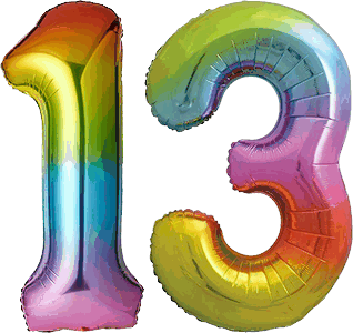 34″ Giant Rainbow No. 13 Balloon