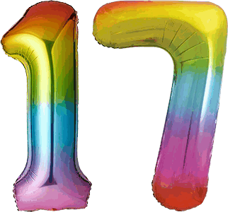 34″ Giant Rainbow No. 17 Balloon