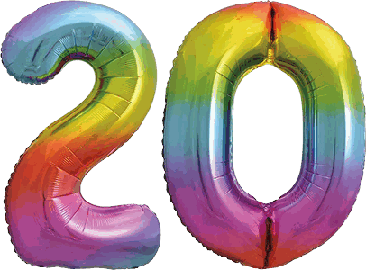 34″ Giant Rainbow No. 20 Balloon