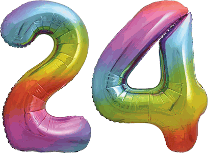 34″ Giant Rainbow No. 24 Balloon