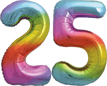34″ Giant Rainbow No. 25 Balloon