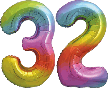 34″ Giant Rainbow No. 32 Balloon