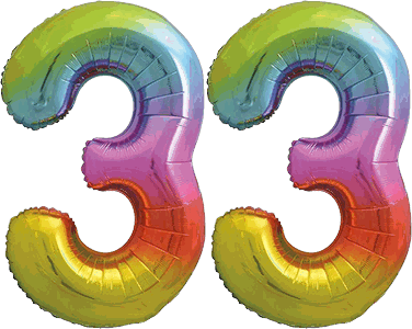 34″ Giant Rainbow No. 33 Balloon