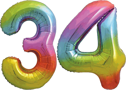 34″ Giant Rainbow No. 34 Balloon
