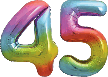 34″ Giant Rainbow No. 45 Balloon