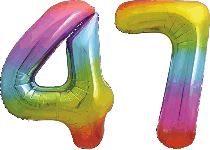 34″ Giant Rainbow No. 47 Balloon
