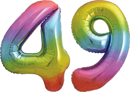 34″ Giant Rainbow No. 49 Balloon