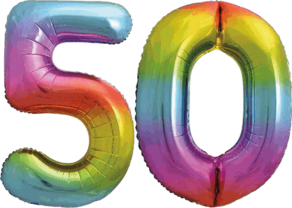 34″ Giant Rainbow No. 50 Balloon