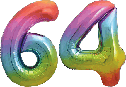 34″ Giant Rainbow No. 64 Balloon