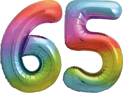 34″ Giant Rainbow No. 65 Balloon