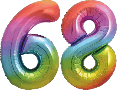 34″ Giant Rainbow No. 68 Balloon