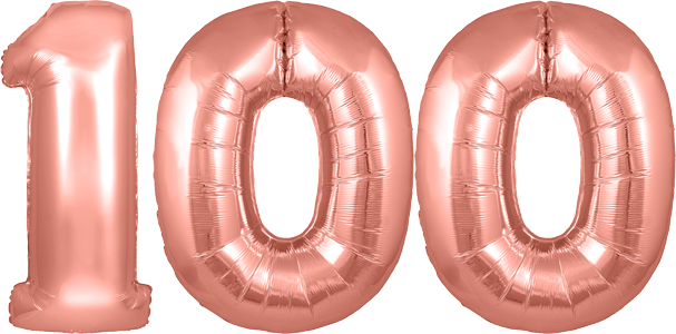34″ Giant Rose Gold No. 100 Balloon