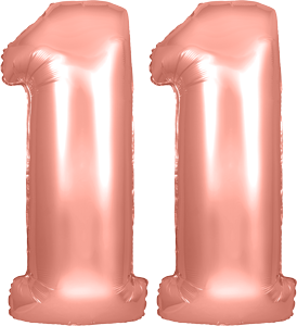 34″ Giant Rose Gold No. 11 Balloon