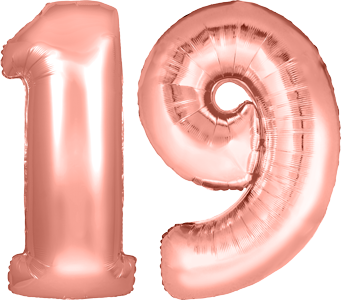 34″ Giant Rose Gold No. 19 Balloon