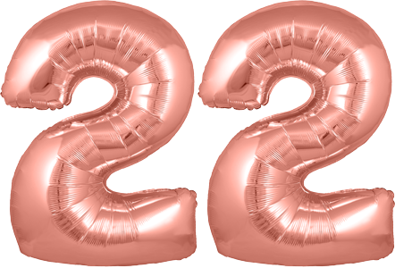 34″ Giant Rose Gold No. 22 Balloon