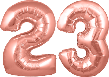 34″ Giant Rose Gold No. 23 Balloon