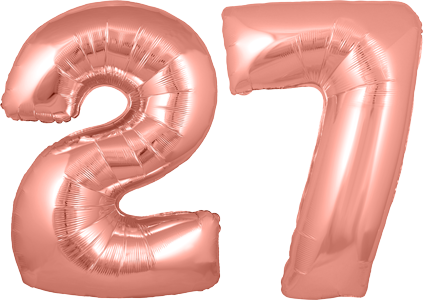 34″ Giant Rose Gold No. 27 Balloon