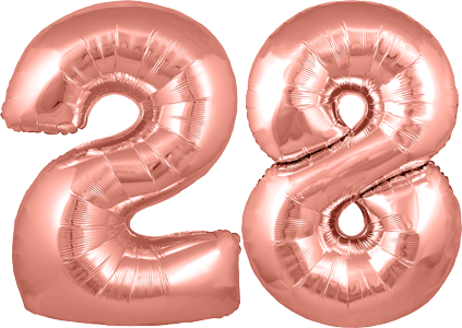 34″ Giant Rose Gold No. 28 Balloon
